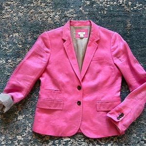 J. Crew pink linen blazer